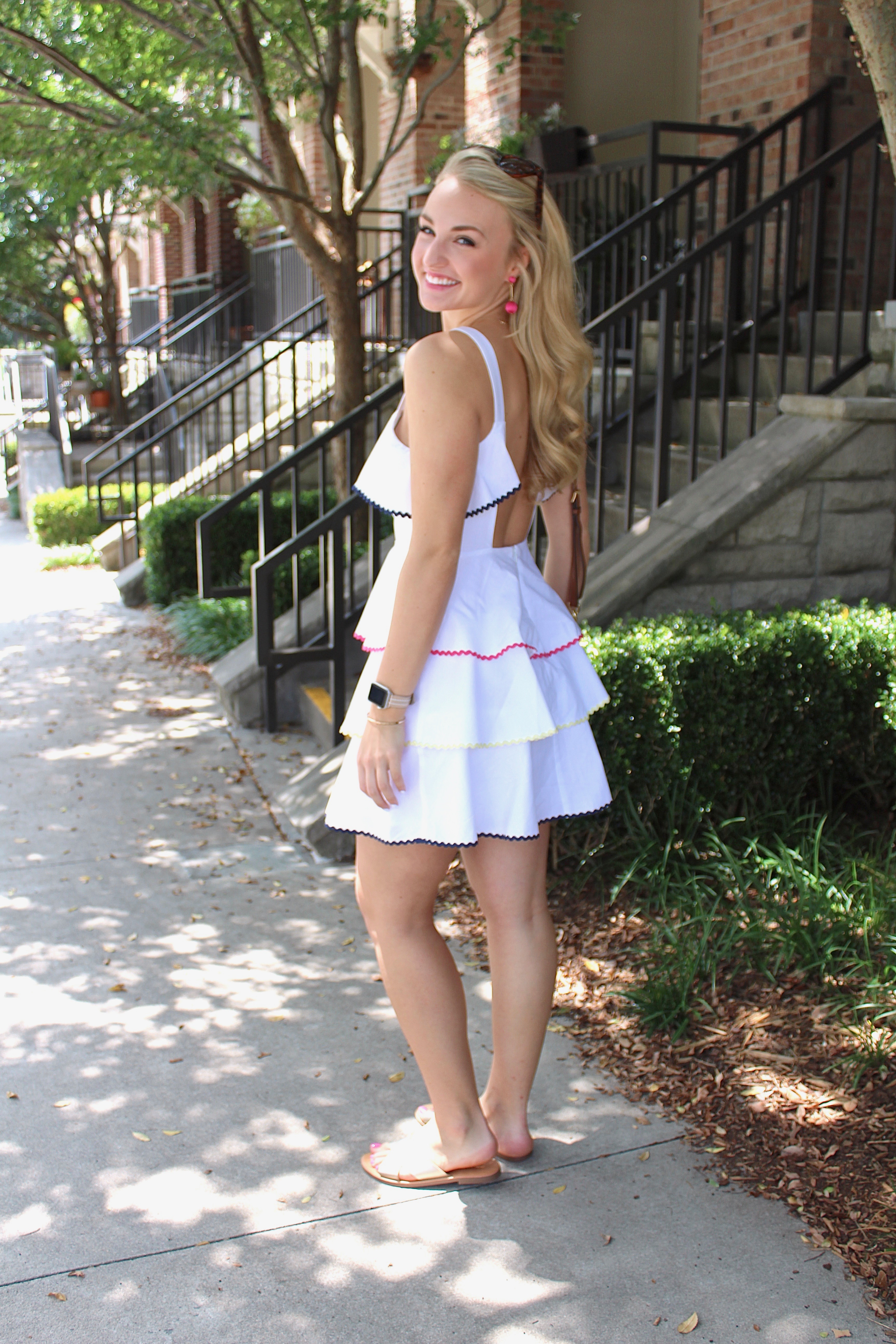 Rick Rack Love: White Tiered Dress • Collectively Carolina