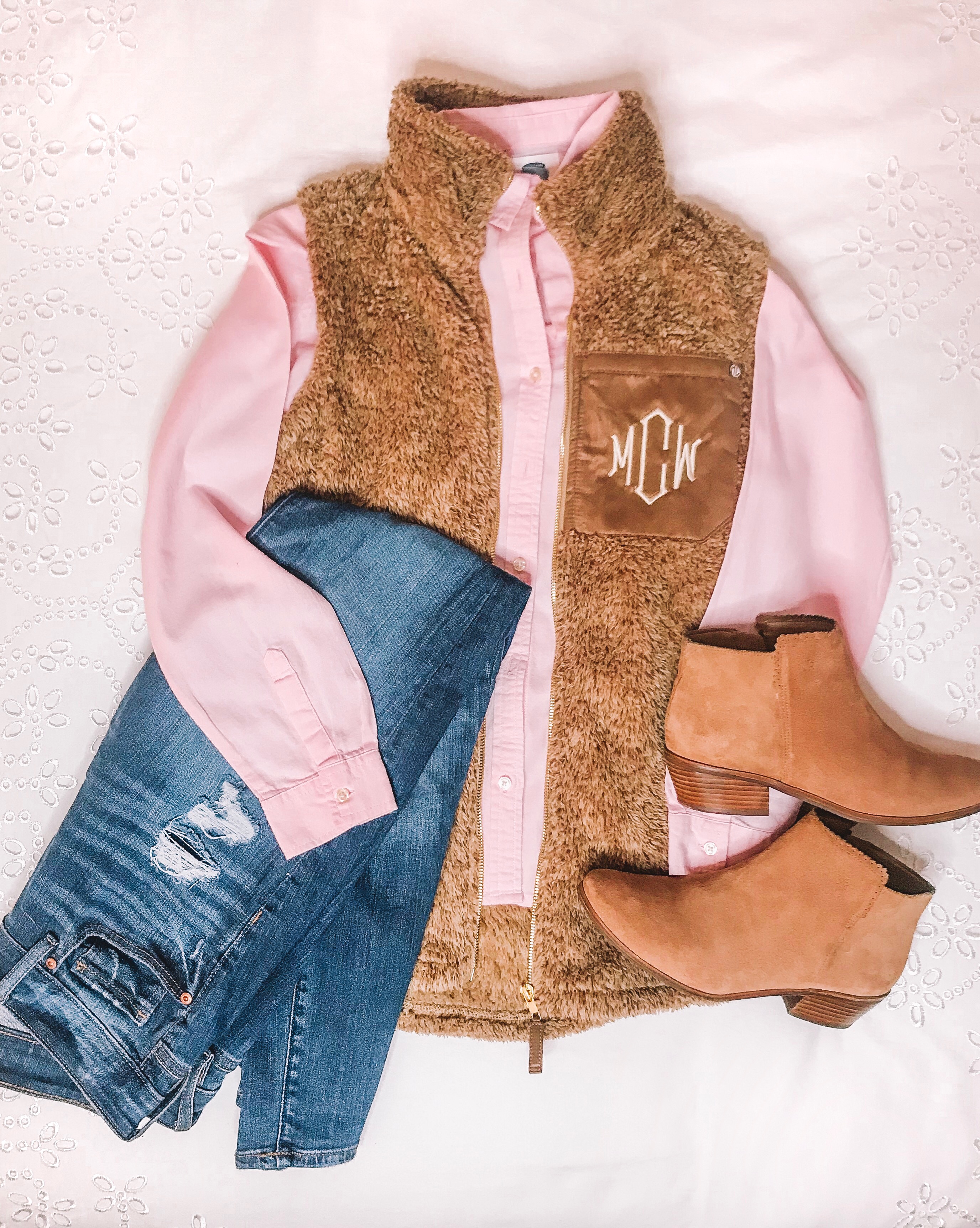 Monogrammed Sherpa Vest